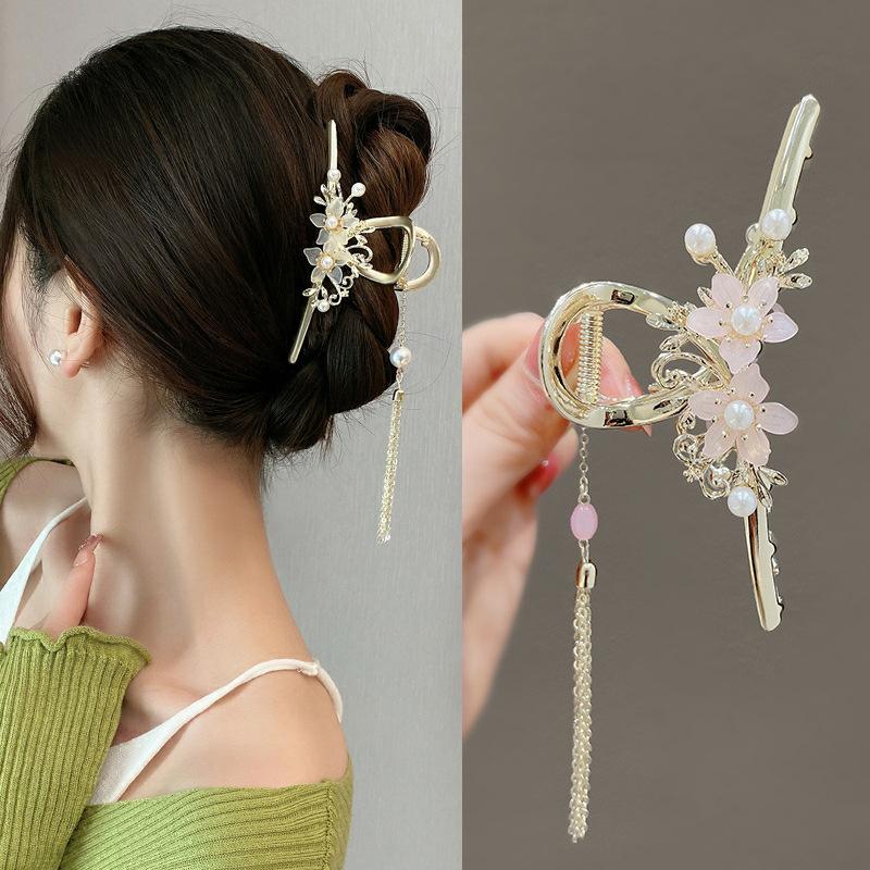 Female Exquisite Alloy Tassel Flower Large Hair Clip Back of The Head Hair Claw Women Lady Spring Summer New Headwear
Female Exquisite Alloy Tassel Flower Large Hair Clip Back of The Head Hair Claw Women Lady Spring Summer New Headwear