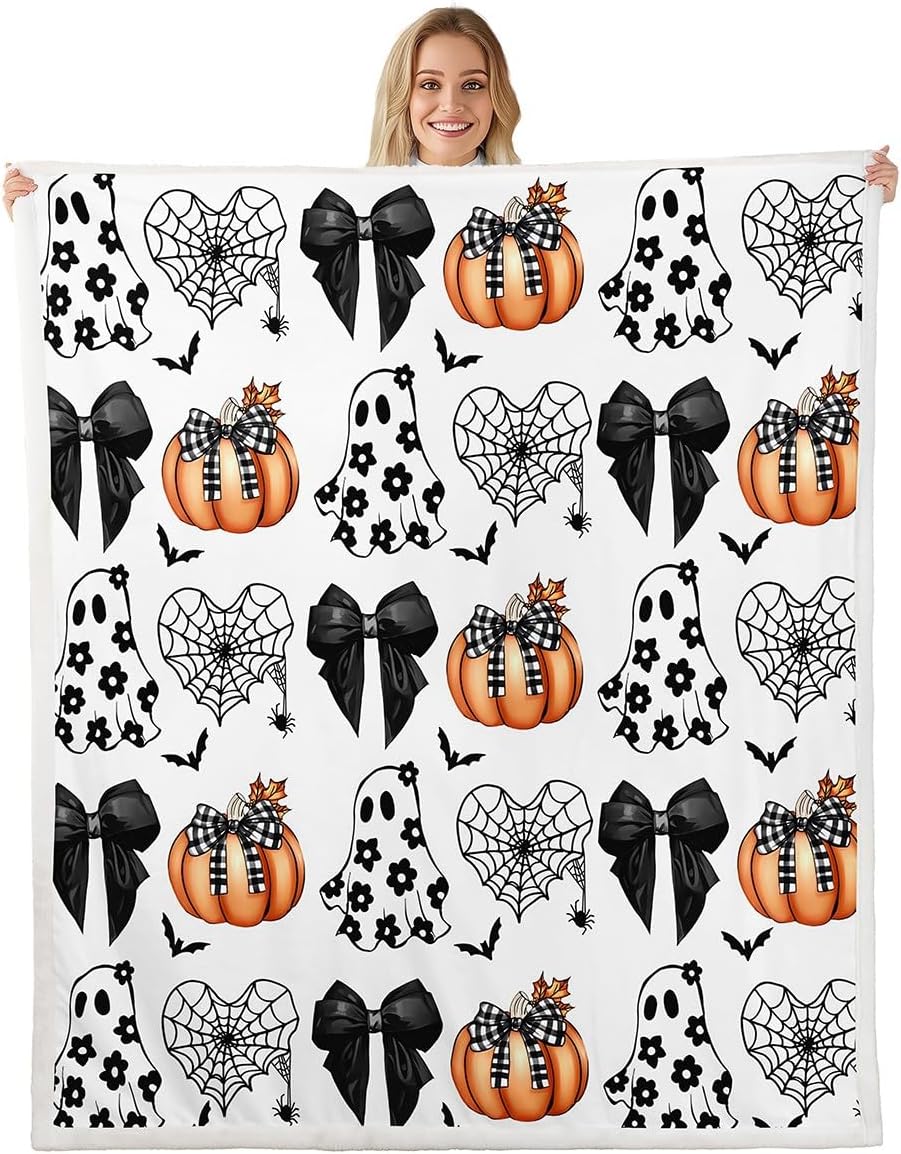 Happy Halloween Throw Blanket Cute Cartoon Style Bed Plush Living Room Decor Spooky Ghost Spider Web Couch Curtains Made Of Polyester Window Treatment W100*H130(CM)-Rod Pocket&2PCS
Happy Halloween Throw Blanket Cute Cartoon Style Bed Plush Living Room Decor Spooky Ghost Spider Web Couch Curtains Made Of Polyester Window Treatment W100*H130(CM)-Rod Pocket&2PCS