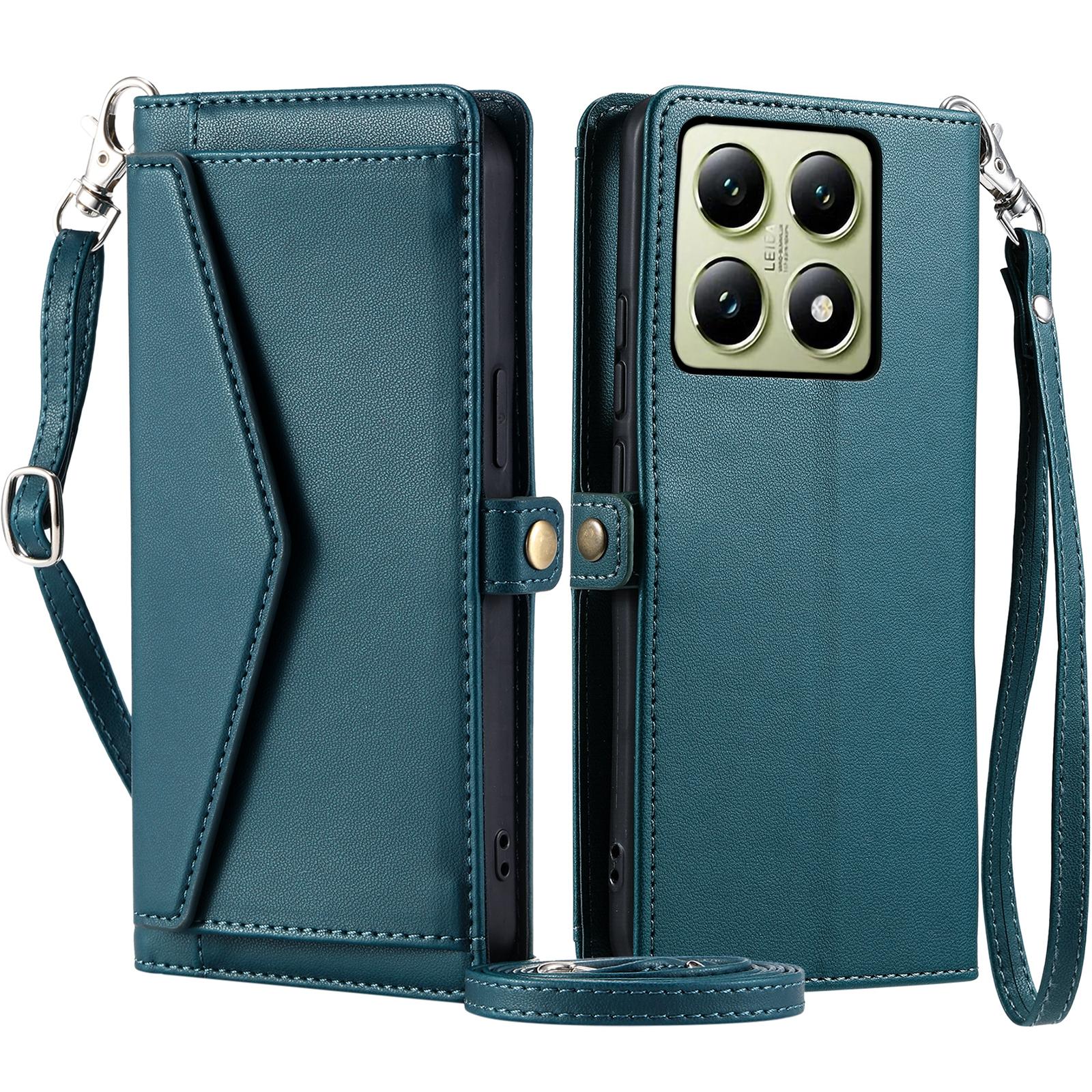 For Xiaomi 14T Leather Case Wallet Stand Phone Cover with Straps Blackish Green
For Xiaomi 14T Leather Case Wallet Stand Phone Cover with Straps Blackish Green
