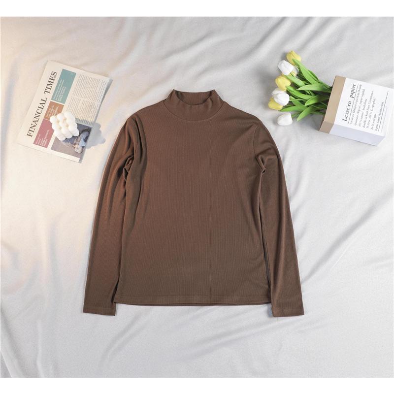 Женский топ с высоким воротником в рубчик средней длины - Универсальная, теплая однотонная рубашка для осенне-зимней моды Small
Женский топ с высоким воротником в рубчик средней длины - Универсальная, теплая однотонная рубашка для осенне-зимней моды Small