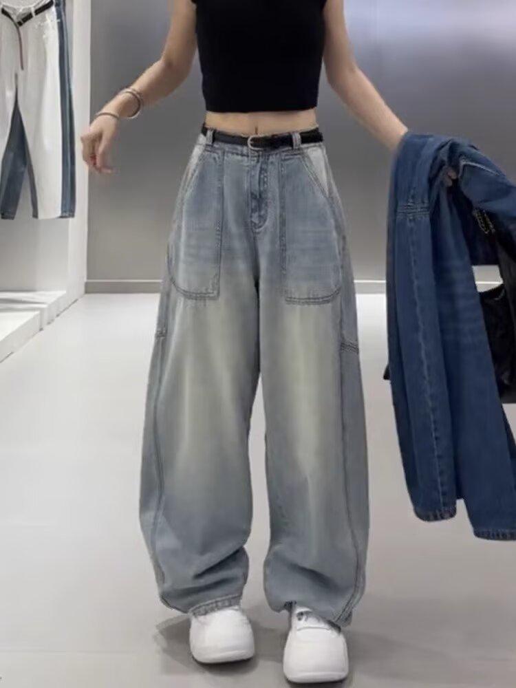 Ретро американские женские джинсы больших размеров с высокой талией, стройнящие, с широкими штанинами 4XL синий
Ретро американские женские джинсы больших размеров с высокой талией, стройнящие, с широкими штанинами 4XL синий