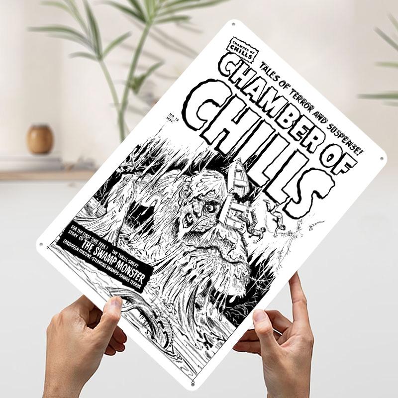 CHAMBER OF CHILLS MONSTER Metal Poster Customized Wall Art Retro Vintage Tinplate Signs for Modern Home Decoration Luxury Decor 7.9x11.8In(20x30cm)
CHAMBER OF CHILLS MONSTER Metal Poster Customized Wall Art Retro Vintage Tinplate Signs for Modern Home Decoration Luxury Decor 7.9x11.8In(20x30cm)