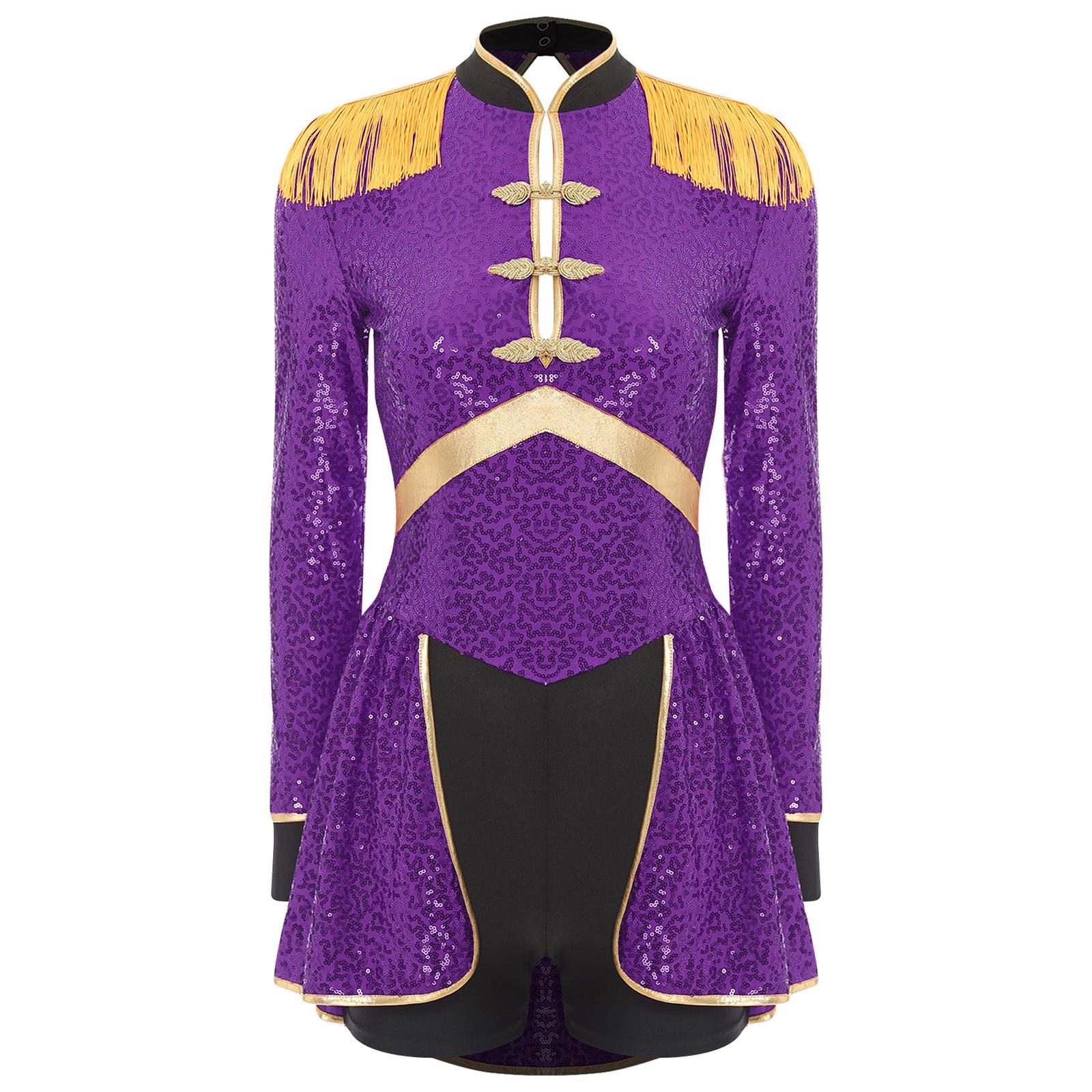 Women Circus Magician Cosplay Bodysuit Long Sleeve Sequins Fringe Epaulet Ringmaster Drummer Halloween Costume XXL фіолетовий
Women Circus Magician Cosplay Bodysuit Long Sleeve Sequins Fringe Epaulet Ringmaster Drummer Halloween Costume XXL фіолетовий
