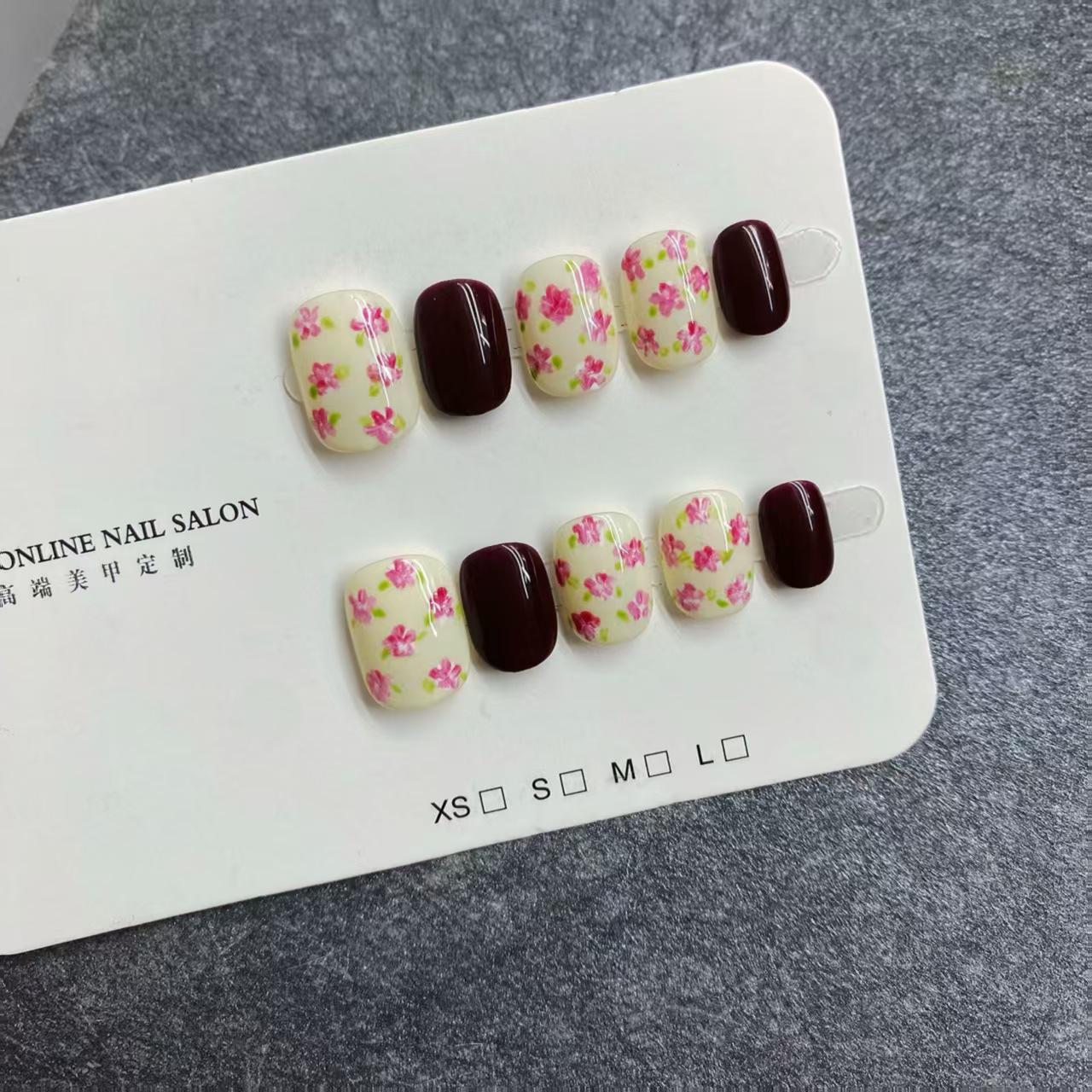 Autumn/Winter High-End Handmade Floral Wearable Nails - Short, Elegant, Removable Design Large
Autumn/Winter High-End Handmade Floral Wearable Nails - Short, Elegant, Removable Design Large