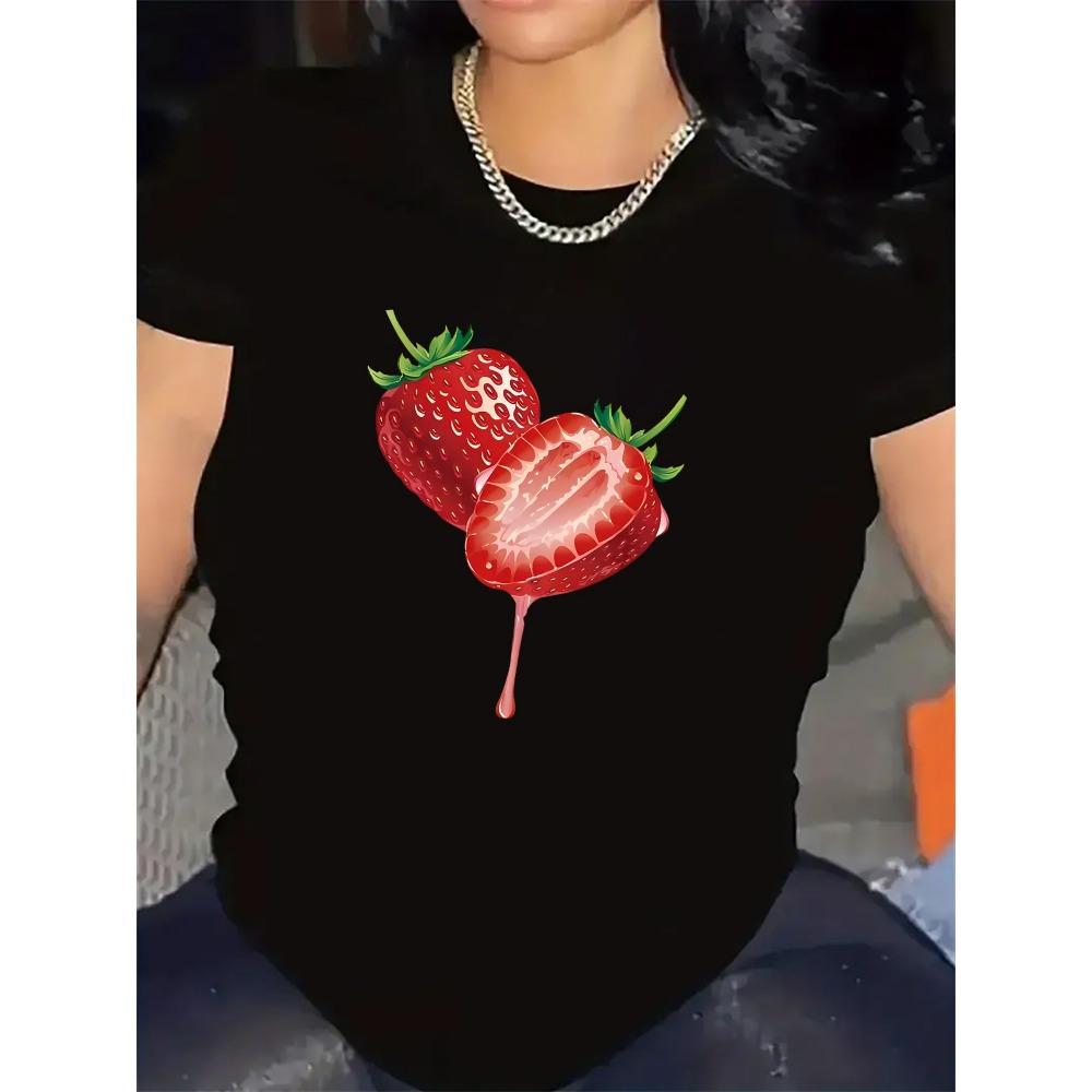 Sleeve T-Shirt with Strawberry Print Lightweight and Comfortable for Casual Wear Home Harajuku Sleeve Clothes S
Sleeve T-Shirt with Strawberry Print Lightweight and Comfortable for Casual Wear Home Harajuku Sleeve Clothes S