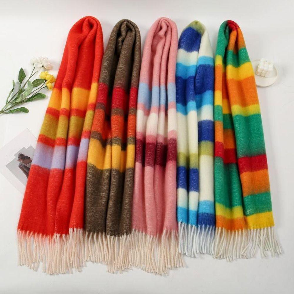 Korean Style Long Tassel Scarf Colorful Winter Wool Scarves Fashion Stripe Mohair Shawl Ladies помаранчевий
Korean Style Long Tassel Scarf Colorful Winter Wool Scarves Fashion Stripe Mohair Shawl Ladies помаранчевий