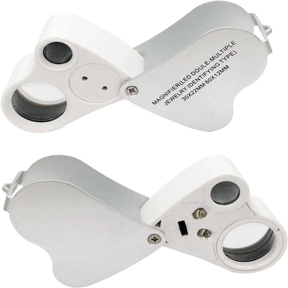 with Bright LED Light Foldable Jewelry Magnifier Adjustable Lighting Handheld Magnifier Coins срібний
with Bright LED Light Foldable Jewelry Magnifier Adjustable Lighting Handheld Magnifier Coins срібний