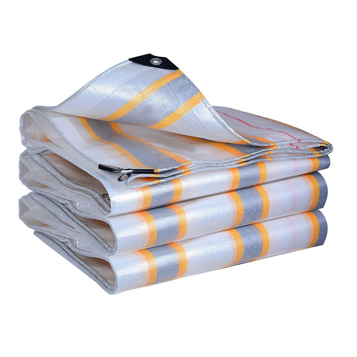 YEZOND Tarpaulin Sheet Gold and Silver Stripes Outdoor Roof Thick Vinyl Sheet Double Sided Waterproof Rainproof Windproof Protects Succulent Plants
YEZOND Tarpaulin Sheet Gold and Silver Stripes Outdoor Roof Thick Vinyl Sheet Double Sided Waterproof Rainproof Windproof Protects Succulent Plants