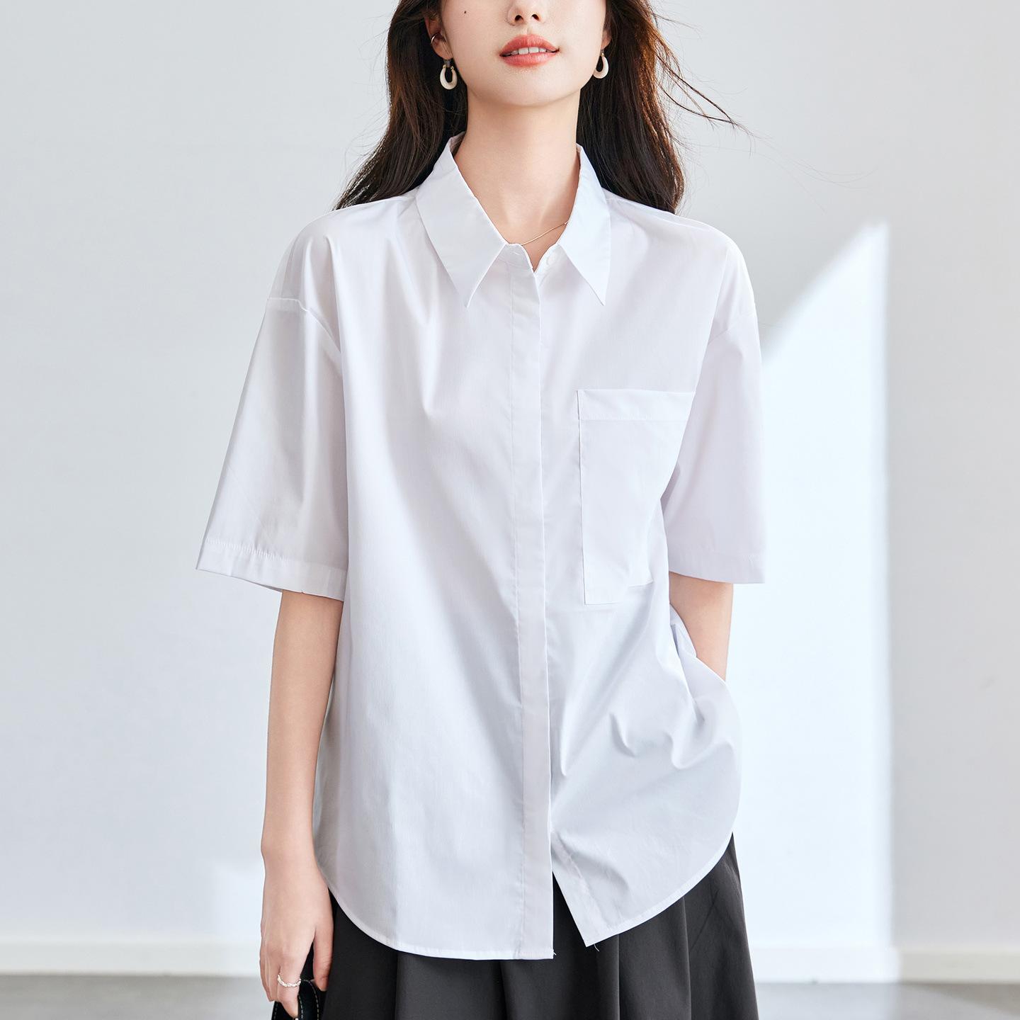 White Short-sleeved Shirt for Women In Summer New Commuting Versatile Korean Style White Shirt Casual Versatile M
White Short-sleeved Shirt for Women In Summer New Commuting Versatile Korean Style White Shirt Casual Versatile M