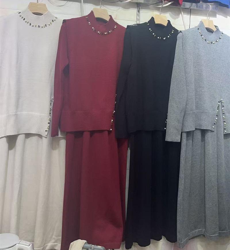 Spring Autumn 2025 Chic Knit Sweater Dress Set - Elegant Two-Piece for Women One Size (80-120kg)
Spring Autumn 2025 Chic Knit Sweater Dress Set - Elegant Two-Piece for Women One Size (80-120kg)