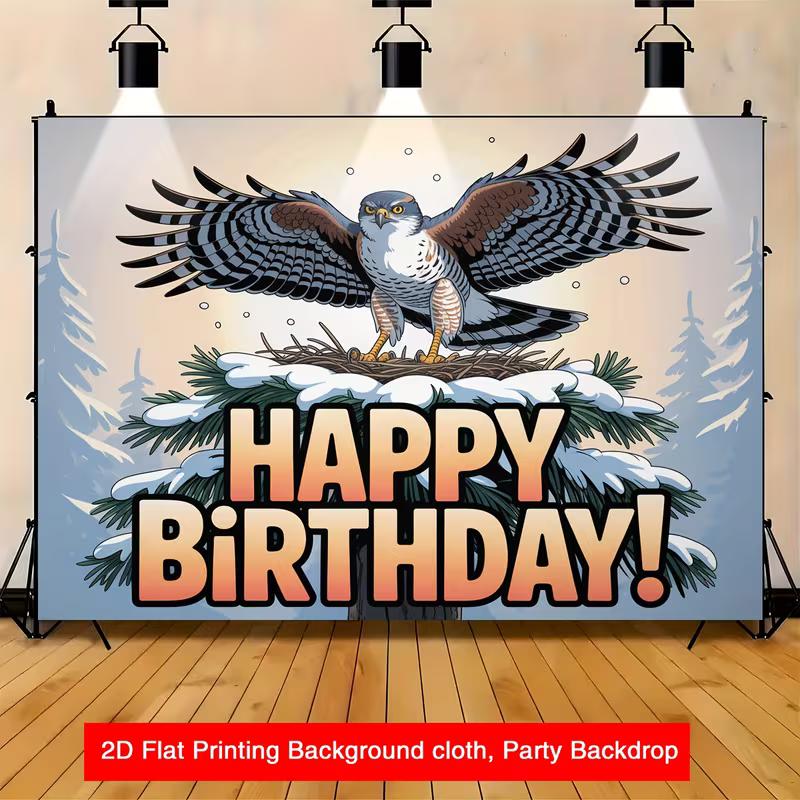 2D Adventure Bird Birthday Backdrop, Cartoon Hawk in Snowy Trees Background 47.2x31.5inch/120*80cm
2D Adventure Bird Birthday Backdrop, Cartoon Hawk in Snowy Trees Background 47.2x31.5inch/120*80cm