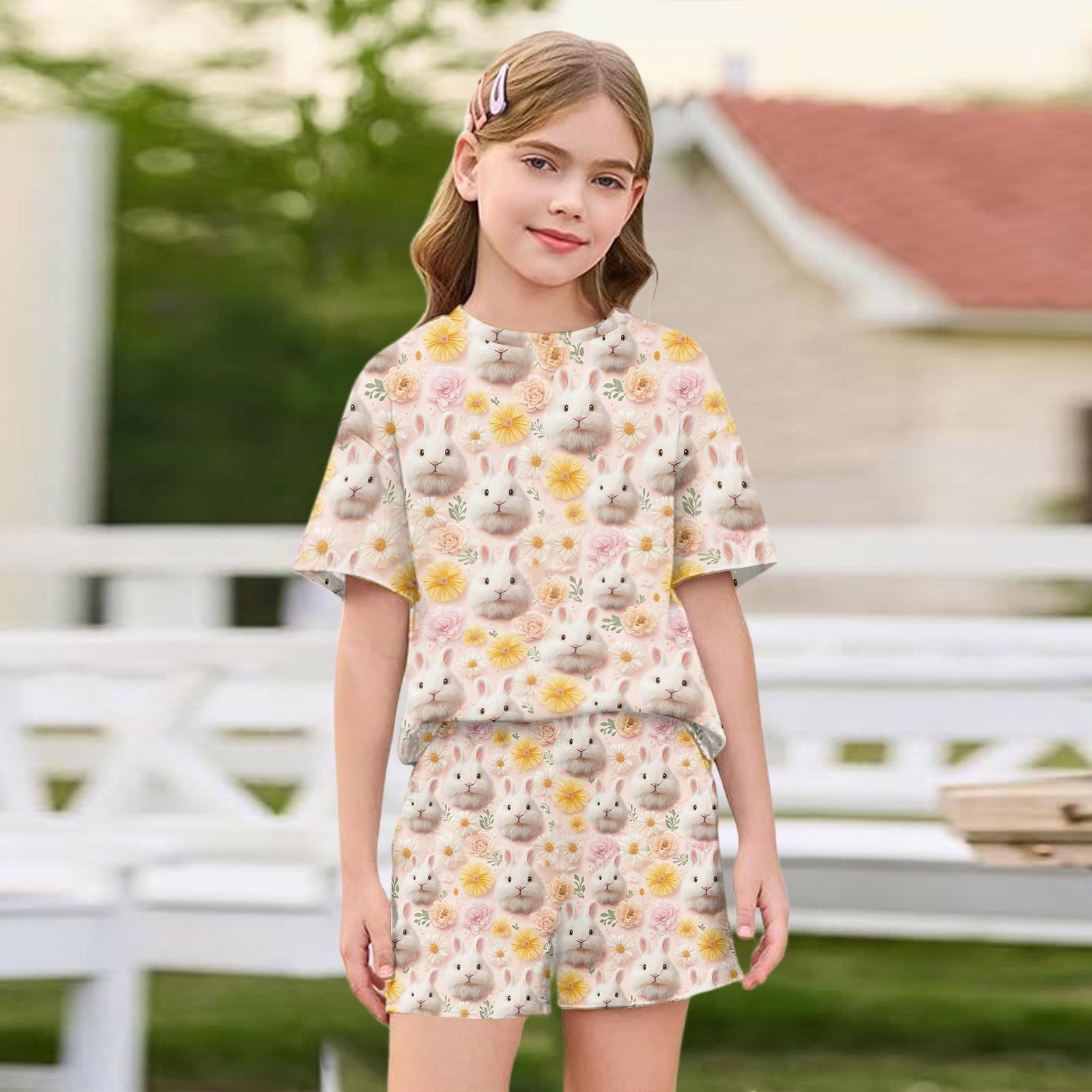 Girls Easter Print Short Sleeve Top and Shorts Set Two Piece Outfit Lightweight Comfortable Fit Suitable for Casual Wear 160 жовтий
Girls Easter Print Short Sleeve Top and Shorts Set Two Piece Outfit Lightweight Comfortable Fit Suitable for Casual Wear 160 жовтий