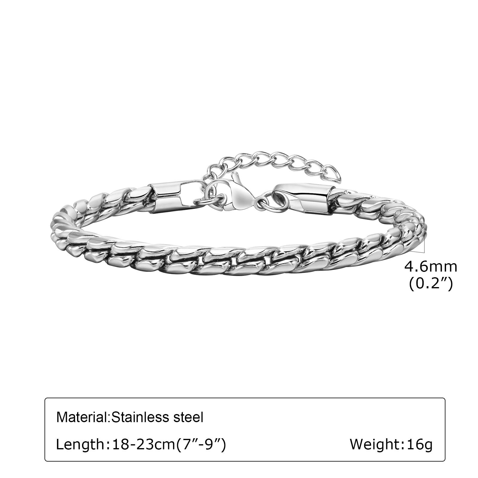 4.6mm Chunky Chain Bracelet for Men, Stainless Steel Link Chain Wristband Cool Black Silver Color Classic Punk Male Jewelry Gift
4.6mm Chunky Chain Bracelet for Men, Stainless Steel Link Chain Wristband Cool Black Silver Color Classic Punk Male Jewelry Gift