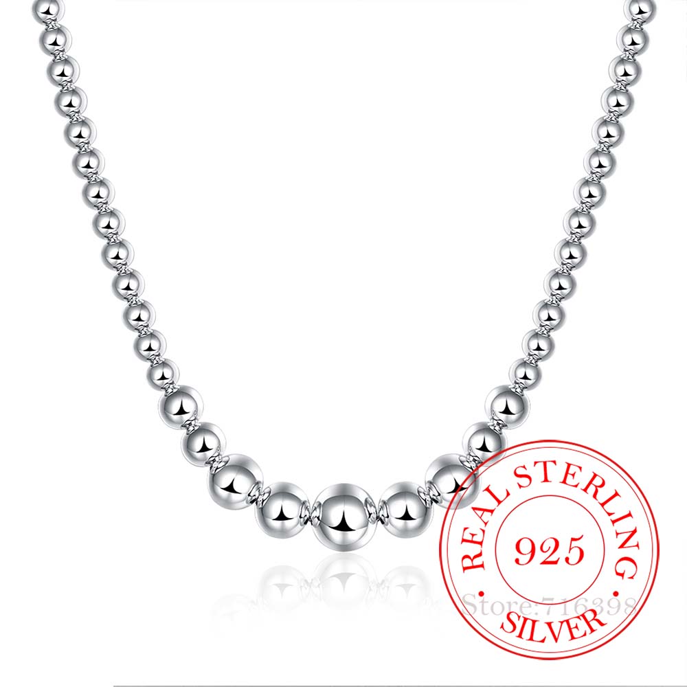 Real 925 Silver Exquisite Noble Luxury Gorgeous Charm Fashion Vary Chain Women Lady Beads Ball Necklace 18 Inches Silver Jewelry 45cm
Real 925 Silver Exquisite Noble Luxury Gorgeous Charm Fashion Vary Chain Women Lady Beads Ball Necklace 18 Inches Silver Jewelry 45cm
