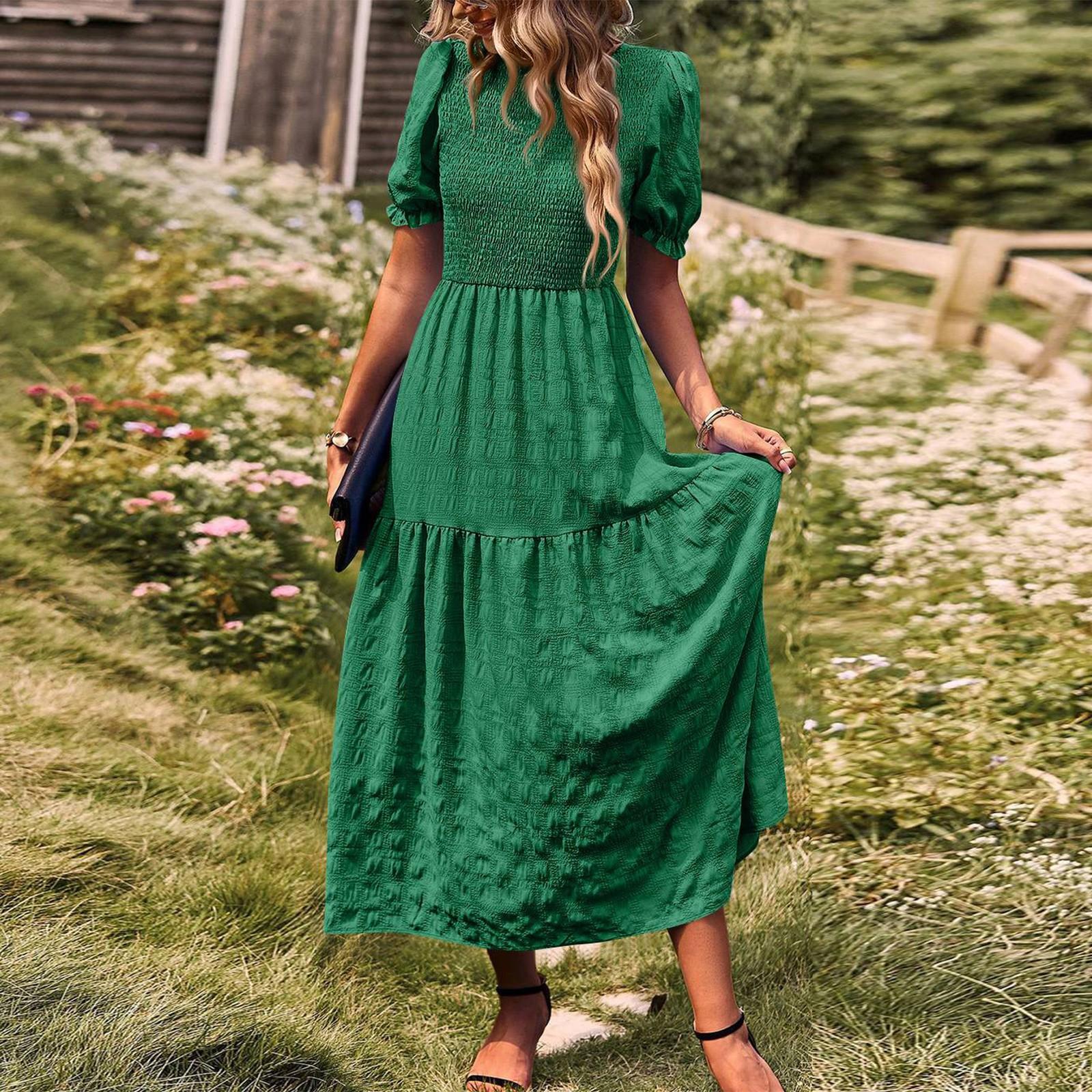 Women s Fashion Summer Round Neck Short Sleeved Casual Vacation Dress S
Women s Fashion Summer Round Neck Short Sleeved Casual Vacation Dress S