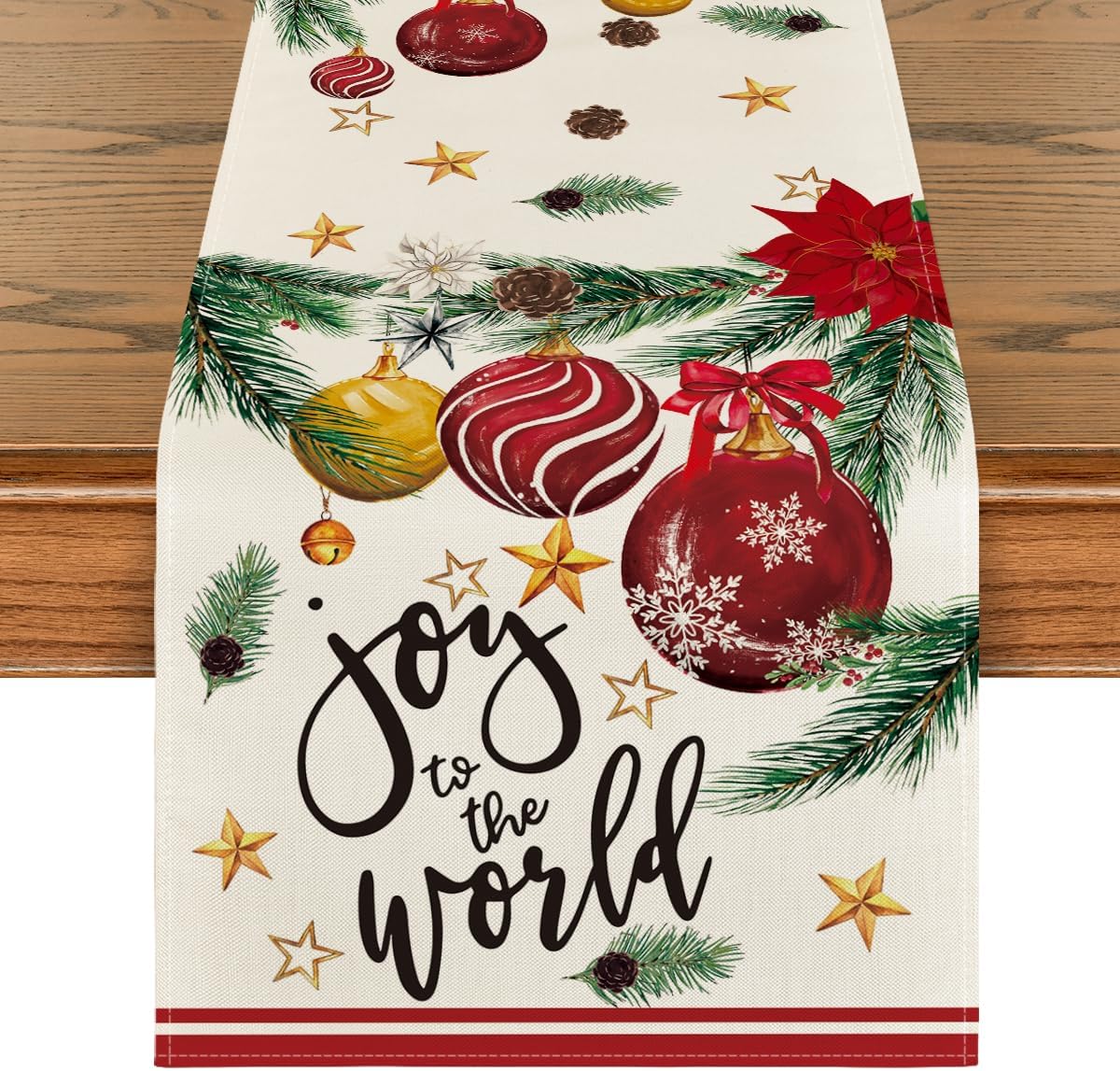 Christmas Joy To The World Xmas Balls Linen Table Runner Home Party Decor Winter Xmas Pine Cone Table Runner Kitchen Table Decor 150x33cm 59x13inch
Christmas Joy To The World Xmas Balls Linen Table Runner Home Party Decor Winter Xmas Pine Cone Table Runner Kitchen Table Decor 150x33cm 59x13inch
