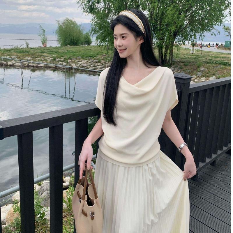 Laoqian Feng s Outfit: Plaid Collar, Ruffled Collar, Shoulder-slit, Knitted Short-sleeved T-shirt, Women s Summer Irregularly Cut Off-shoulder Top One size абрикосовий
Laoqian Feng s Outfit: Plaid Collar, Ruffled Collar, Shoulder-slit, Knitted Short-sleeved T-shirt, Women s Summer Irregularly Cut Off-shoulder Top One size абрикосовий