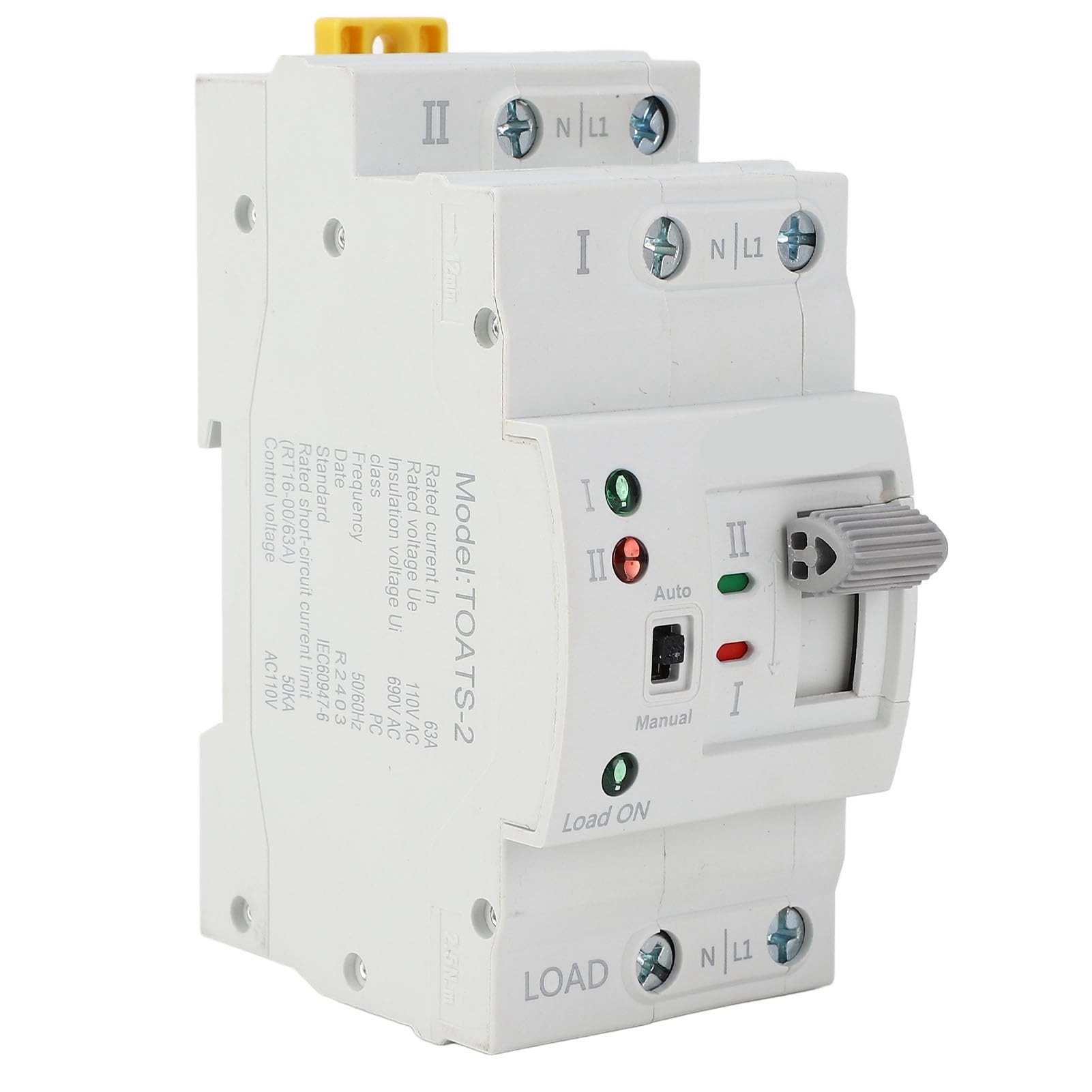 Dual Power Automatic Transfer Generator Changeover Switch 2P 16A Switch, 50/60Hz (AC110V)
Dual Power Automatic Transfer Generator Changeover Switch 2P 16A Switch, 50/60Hz (AC110V)