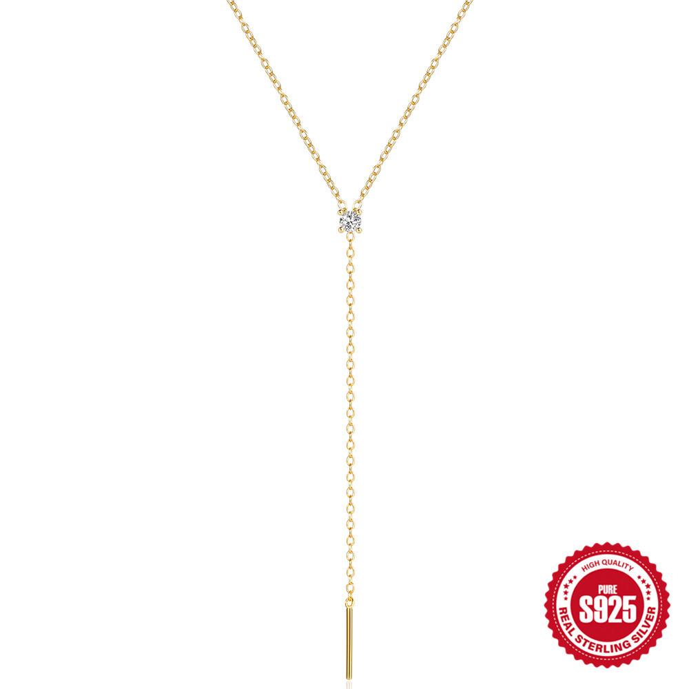 Stylish And Simple Daily S925 Sterling Silver Single Diamond-Encrusted Sliding Lady Lock Y-Shaped Necklace Necklace 925 Silver платиновий
Stylish And Simple Daily S925 Sterling Silver Single Diamond-Encrusted Sliding Lady Lock Y-Shaped Necklace Necklace 925 Silver платиновий