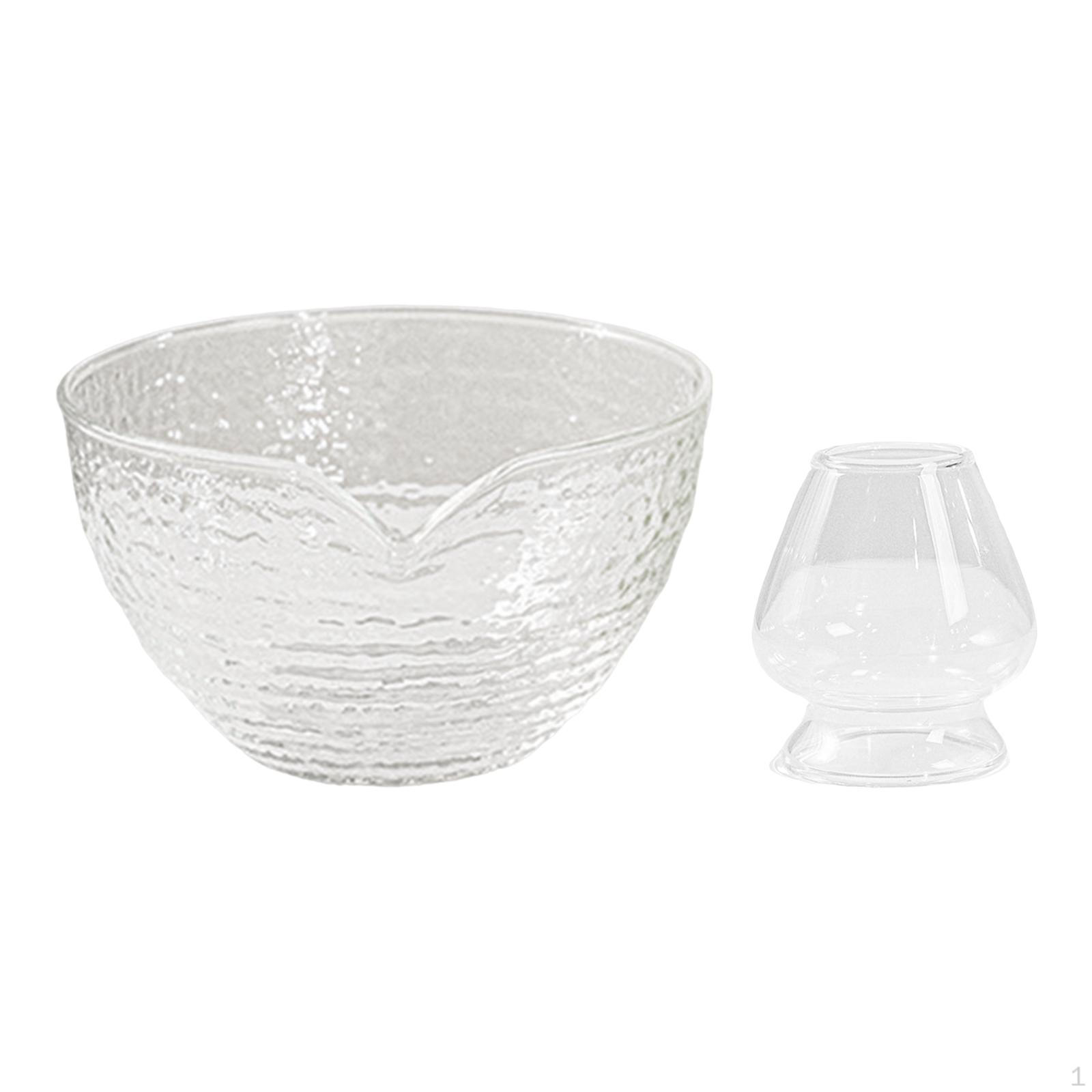 Стеклянный набор для матча: чаша и подставка для венчика, прочный, вместимость 530 мл, легкий