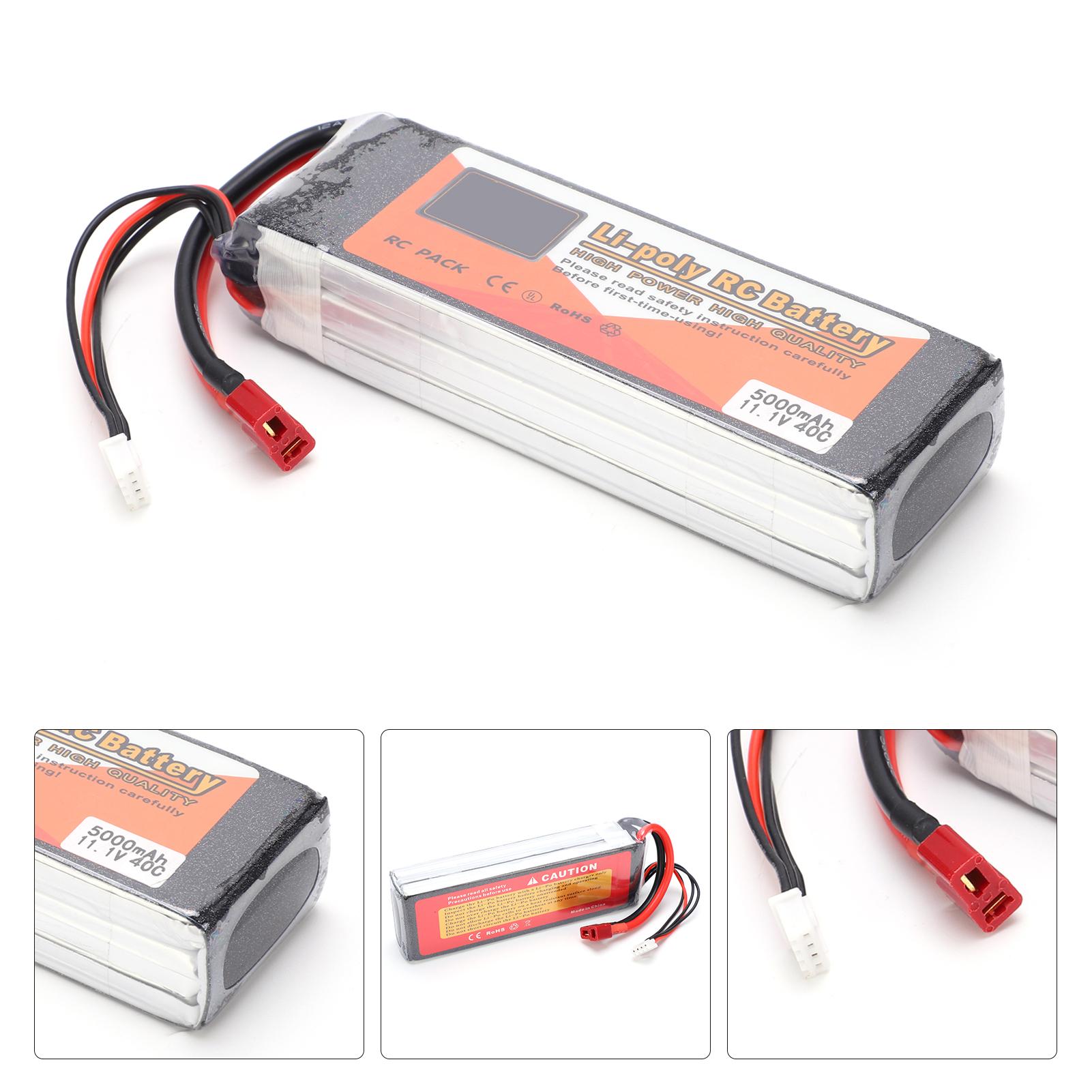 11.1V 5000mAh 3S 40C Lipo Battery Pack with T Plug RC Battery for RC Car Boat Helicopter Drones
11.1V 5000mAh 3S 40C Lipo Battery Pack with T Plug RC Battery for RC Car Boat Helicopter Drones