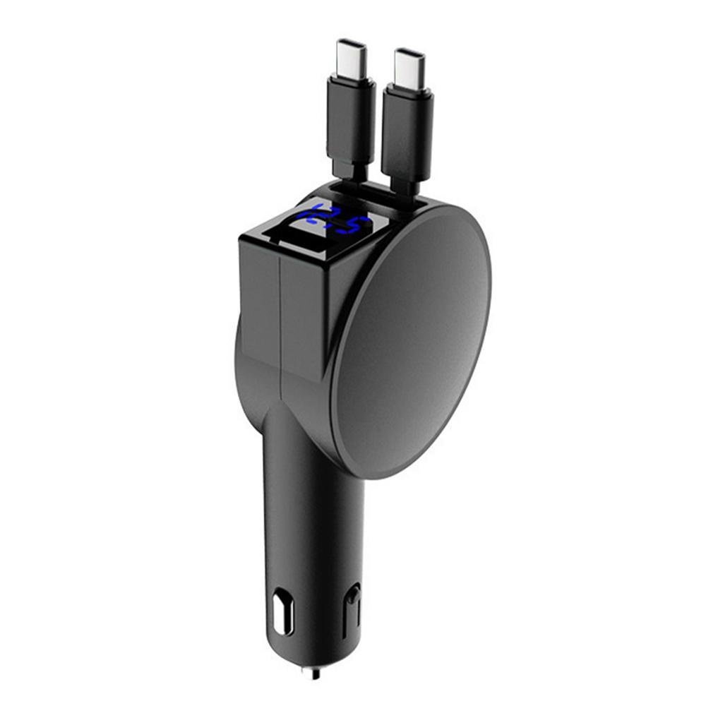 PT-8 60W High Power LED Display Car Charger Cigarette Lighter Adapter with Dual Type C Retractable Cables
PT-8 60W High Power LED Display Car Charger Cigarette Lighter Adapter with Dual Type C Retractable Cables