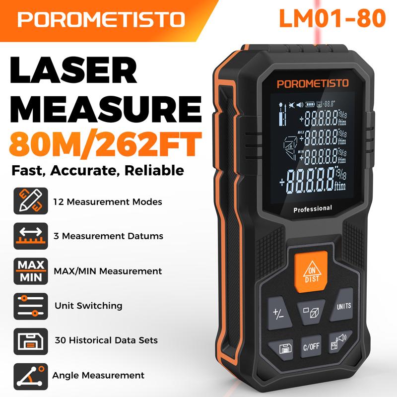 2 in 1 Laser Distance Meter 50m/80m Precision Rangefinder With LCD Screen M/in/Ft Distance/Area/Volume Measure Tool LM01-50
2 in 1 Laser Distance Meter 50m/80m Precision Rangefinder With LCD Screen M/in/Ft Distance/Area/Volume Measure Tool LM01-50