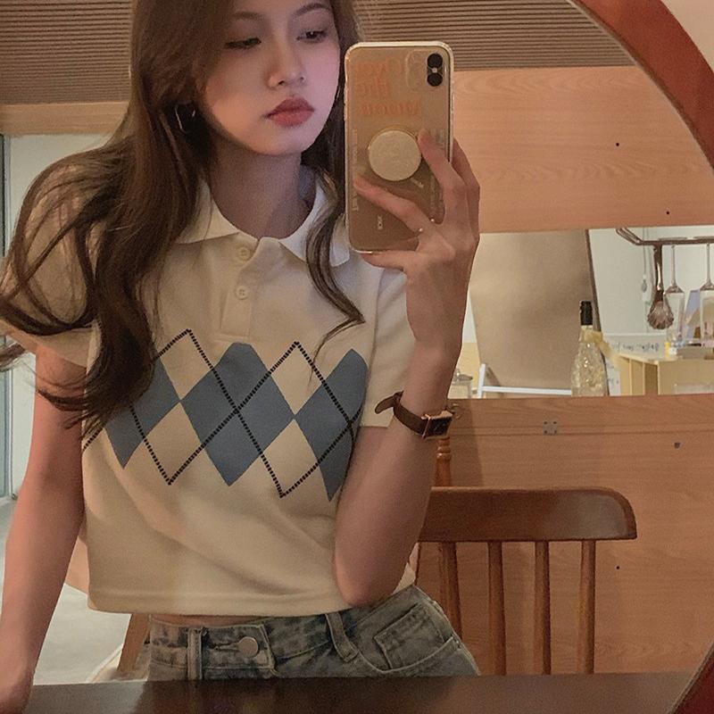 Женщины Клетчатый POLO Сладкий кроп-топы с коротким рукавом Slim Fit Летняя корейская футболка
Женщины Клетчатый POLO Сладкий кроп-топы с коротким рукавом Slim Fit Летняя корейская футболка