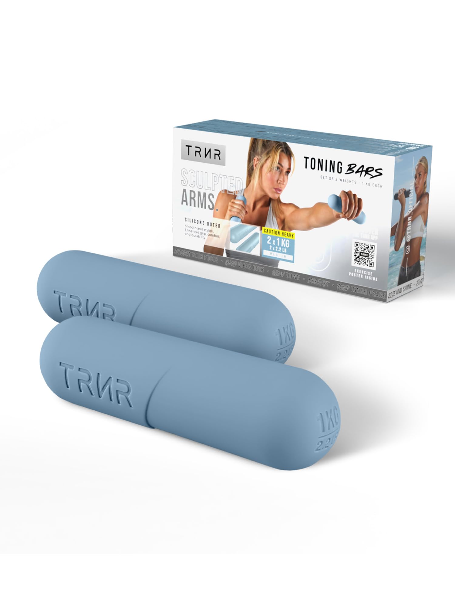 TRNR Trainer Dumbbells, 1kg, Set of 2, Silicone, Muscle Training Equipment, Stylish for Women and Beginners, Blue
TRNR Trainer Dumbbells, 1kg, Set of 2, Silicone, Muscle Training Equipment, Stylish for Women and Beginners, Blue