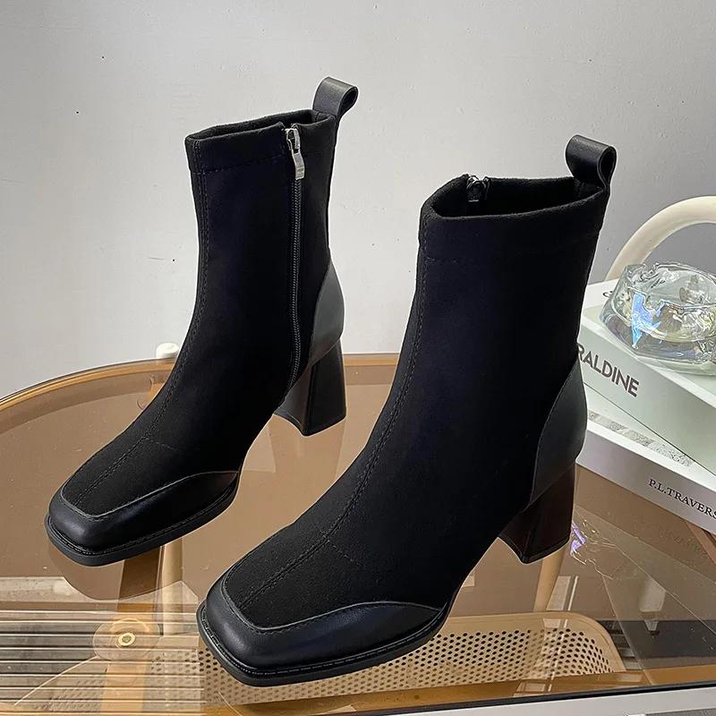 Модные женские ботинки с квадратным носком, прочная обувь для женщин, трендовые короткие ботинки-трубы на квадратном каблуке, высокие каблуки с застежкой-молнией, Zapatos De Mujer 35 чёрный
Модные женские ботинки с квадратным носком, прочная обувь для женщин, трендовые короткие ботинки-трубы на квадратном каблуке, высокие каблуки с застежкой-молнией, Zapatos De Mujer 35 чёрный