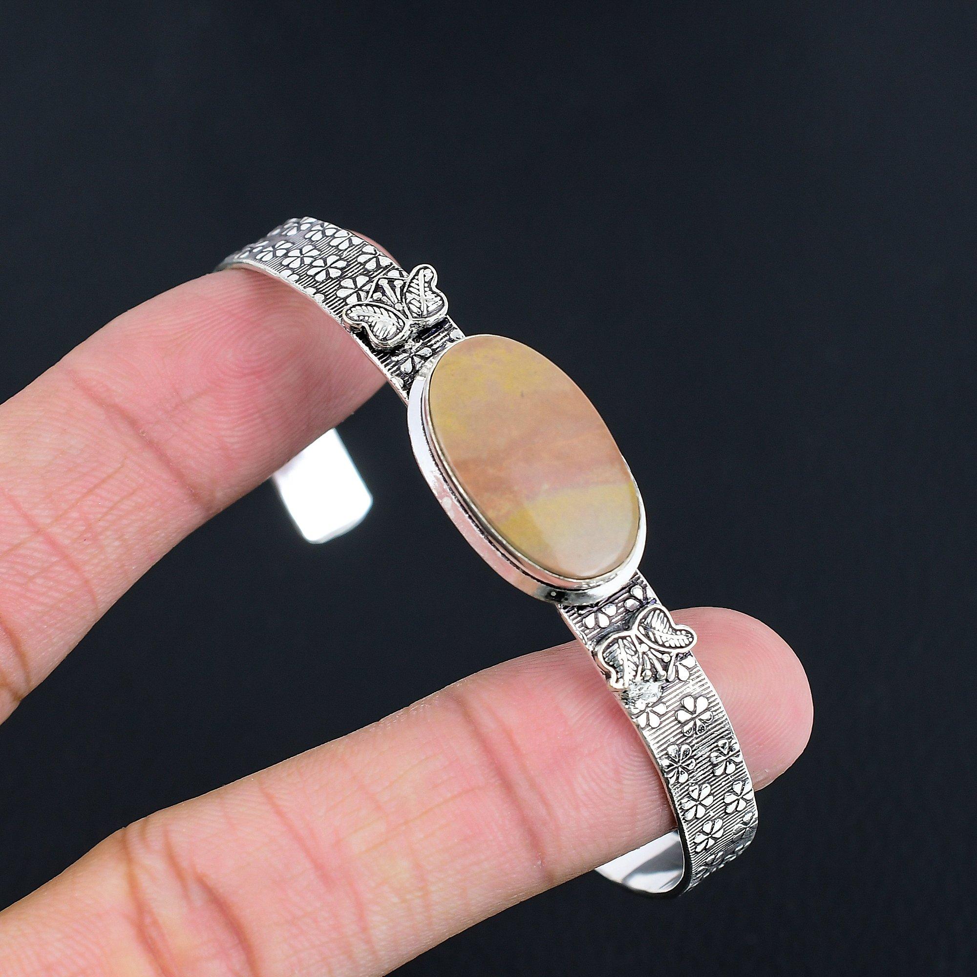 Natural Landscape Jasper Gemstone Bangle Adjustable 925 Silver For Women Adjustable
Natural Landscape Jasper Gemstone Bangle Adjustable 925 Silver For Women Adjustable