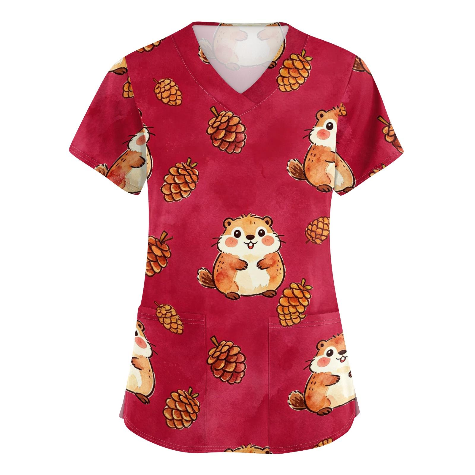 Women s V Neck Short Sleeve Work Top with Pockets Animal Print Medical Scrub Shirt for Caregivers Nurse Uniform M червоний
Women s V Neck Short Sleeve Work Top with Pockets Animal Print Medical Scrub Shirt for Caregivers Nurse Uniform M червоний