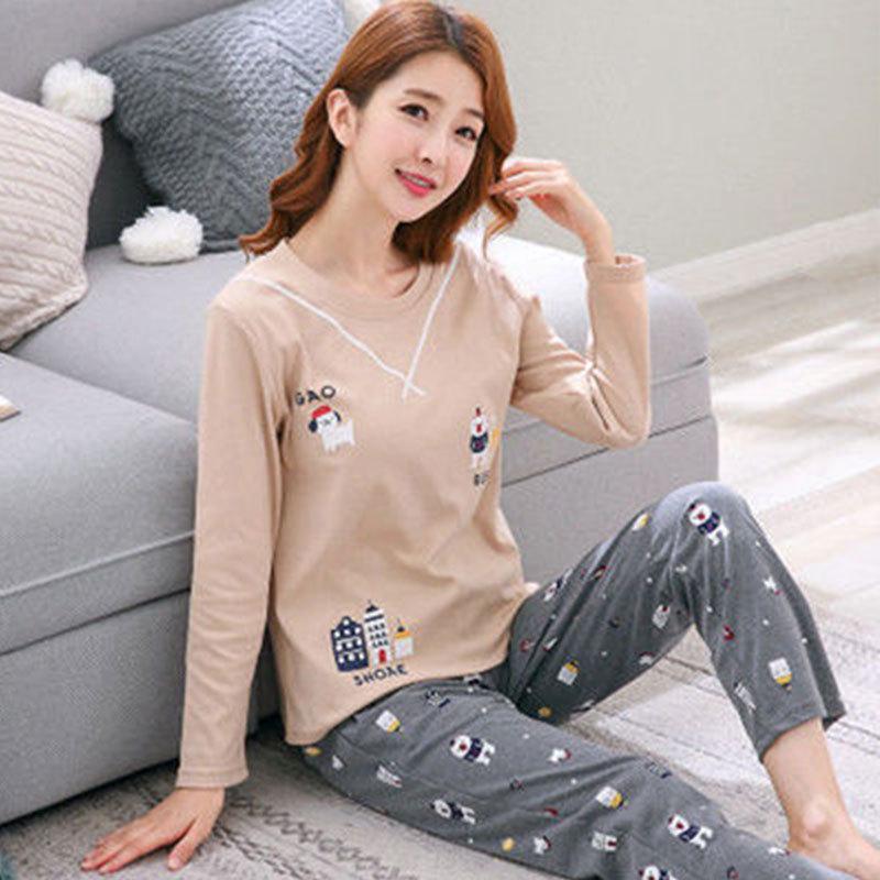 Женский пижамный комплект в корейском стиле: Длинный рукав, круглый вырез, милый мультяшный принт, удобно для весны и осени Medium
Женский пижамный комплект в корейском стиле: Длинный рукав, круглый вырез, милый мультяшный принт, удобно для весны и осени Medium