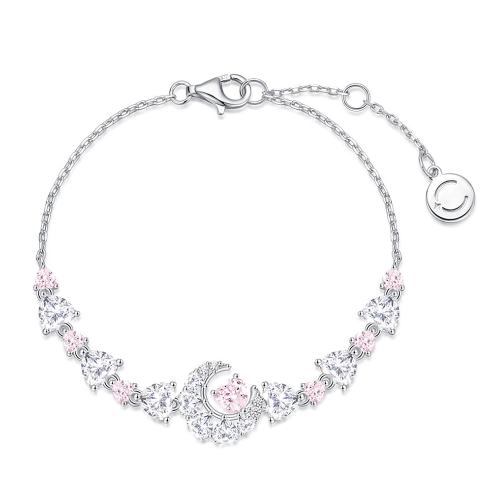 Bracelet of the Crescent Moon Motif Highest Grade Zirconia Pink Zirconia Silver S925 Sterling Silver Jewelry Christmas White Day Return Gift
Bracelet of the Crescent Moon Motif Highest Grade Zirconia Pink Zirconia Silver S925 Sterling Silver Jewelry Christmas White Day Return Gift