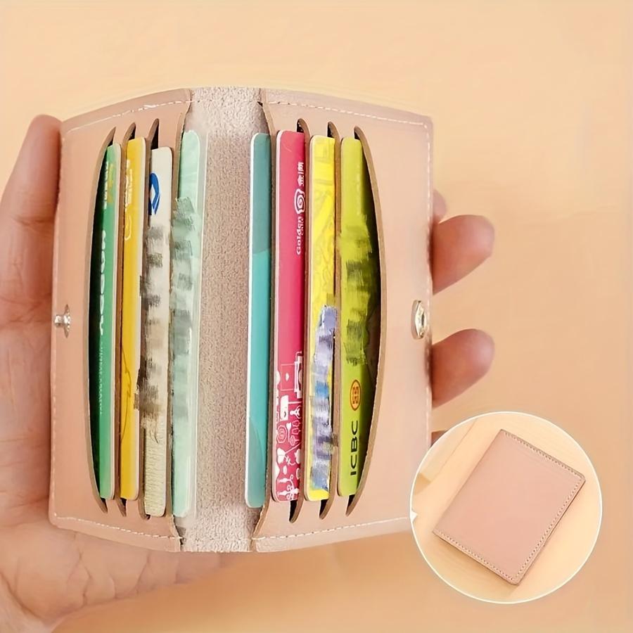 1 шт. Держатель для карт из искусственной кожи с застежкой-кнопкой, Тонкий картхолдер для 8 кредитных/банковских карт, водительского удостоверения, подкладка из искусственной кожи, минималистичный дизайн розовый
1 шт. Держатель для карт из искусственной кожи с застежкой-кнопкой, Тонкий картхолдер для 8 кредитных/банковских карт, водительского удостоверения, подкладка из искусственной кожи, минималистичный дизайн розовый