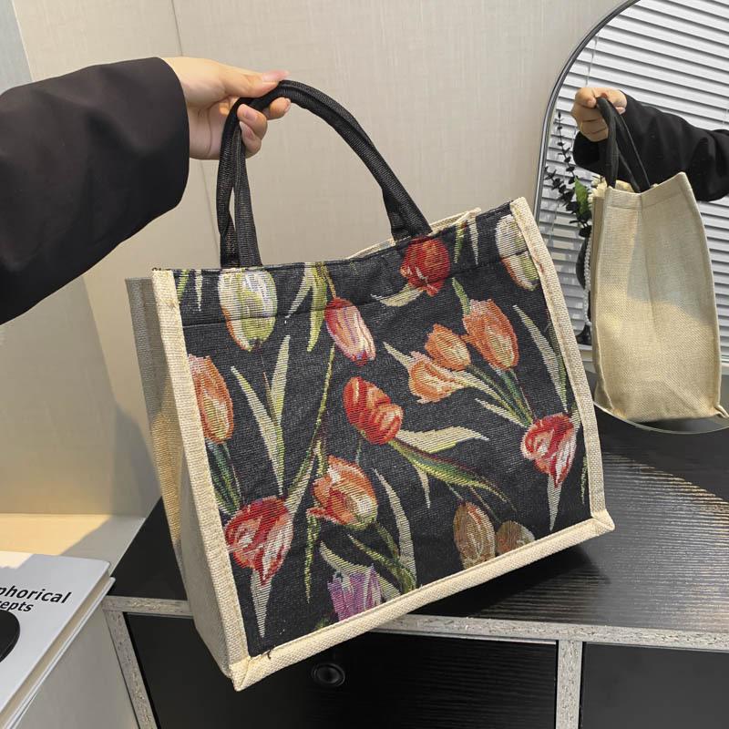 Linen handbag bag new student versatile fashion small satchel girl hand carry burlap bag чорний
Linen handbag bag new student versatile fashion small satchel girl hand carry burlap bag чорний