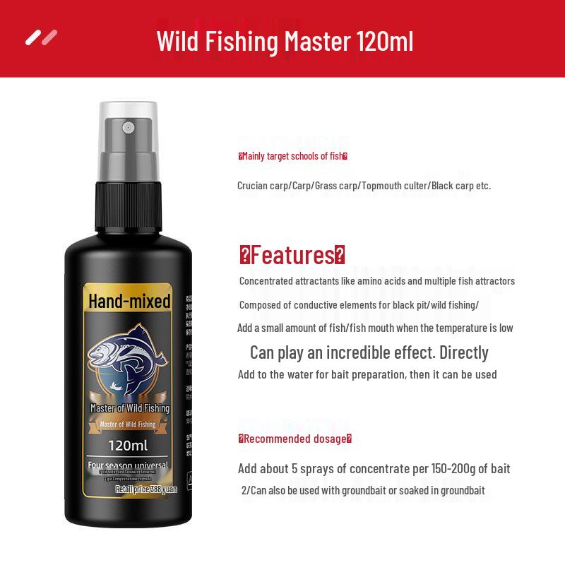 Wild Fishing Master Attractants for Crucian Carp, Common Carp, Grass Carp, Bream, Tilapia, Mandarin Fish, Black Pit
Wild Fishing Master Attractants for Crucian Carp, Common Carp, Grass Carp, Bream, Tilapia, Mandarin Fish, Black Pit
