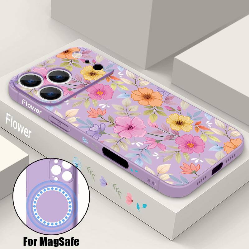 Colorful Floral Case For iPhone 17 Pro Max iPhone 16 15 14 13 Pro Max Magnetic For Magsafe Soft Silicone Phone Back Cover iPhone 17 Pro
Colorful Floral Case For iPhone 17 Pro Max iPhone 16 15 14 13 Pro Max Magnetic For Magsafe Soft Silicone Phone Back Cover iPhone 17 Pro