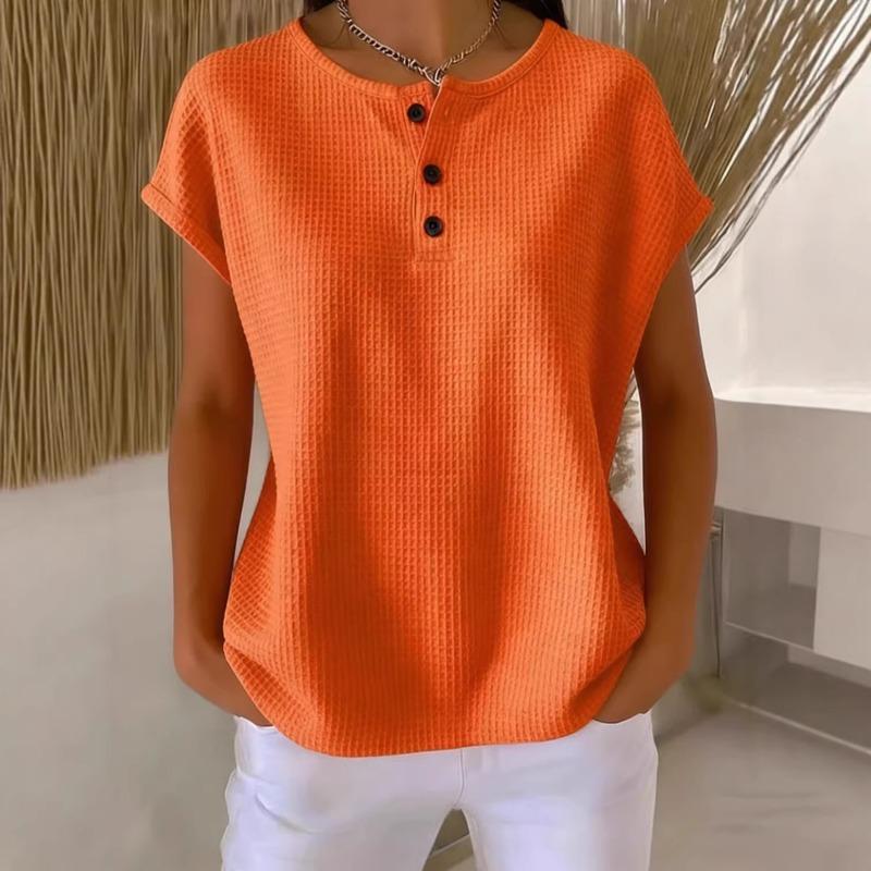 Womens Waffle Knit Henley Neck T Shirt With Short Batwing Sleeves Casual Loose Fit Top S помаранчевий
Womens Waffle Knit Henley Neck T Shirt With Short Batwing Sleeves Casual Loose Fit Top S помаранчевий