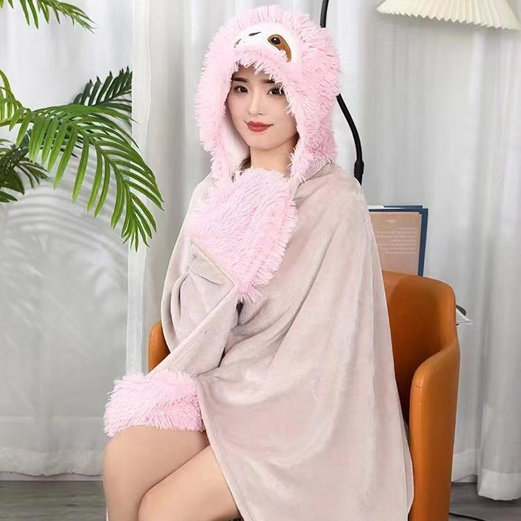 Double Fleece Siesta Shawl Blanket, Office Siesta Air-conditioning Blanket, Hooded Flannel Shawl Cape 155*125cm білий
Double Fleece Siesta Shawl Blanket, Office Siesta Air-conditioning Blanket, Hooded Flannel Shawl Cape 155*125cm білий