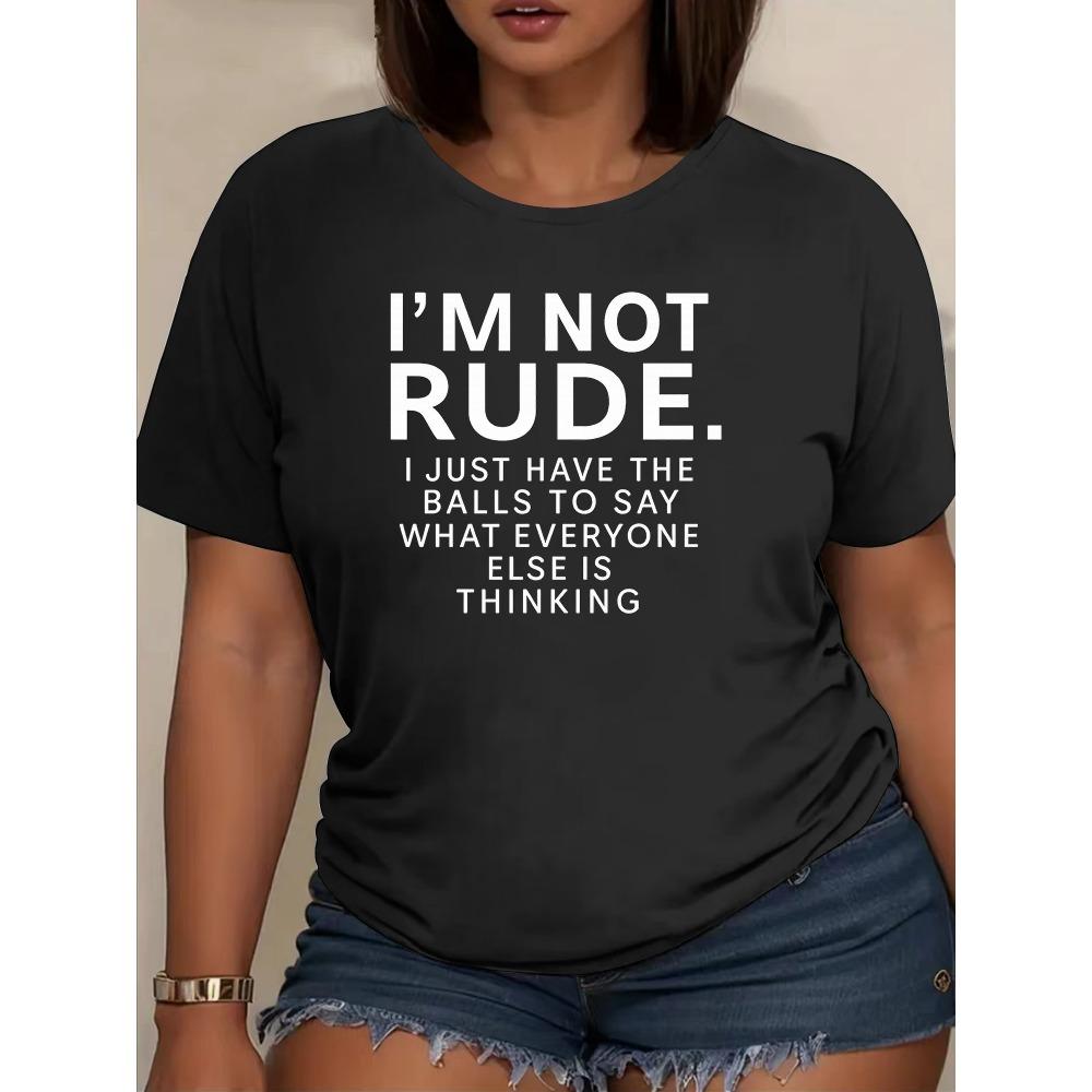 Women Cotton Short Sleeves T-shirts I m Not Rude Women s Tee Funny Sarcastic Quote Red Top 2XL
Women Cotton Short Sleeves T-shirts I m Not Rude Women s Tee Funny Sarcastic Quote Red Top 2XL