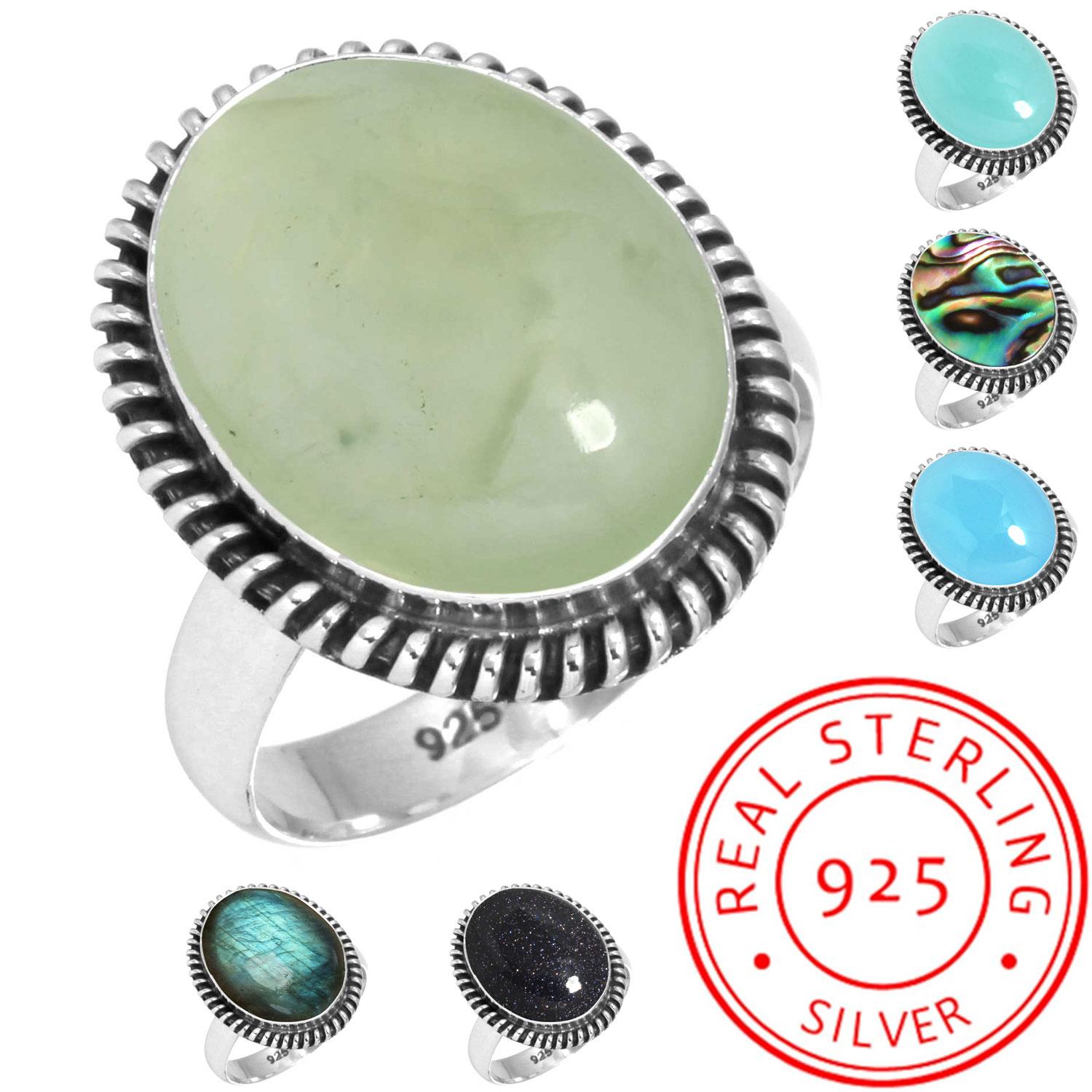 925 Sterling Silver Ring Women Gemstone Handmade Jewelry Easter Gift Aqua Blue Chalcedony Abalone Shell Blue Sunstone Labradorite Prehnite Fashion 13
925 Sterling Silver Ring Women Gemstone Handmade Jewelry Easter Gift Aqua Blue Chalcedony Abalone Shell Blue Sunstone Labradorite Prehnite Fashion 13