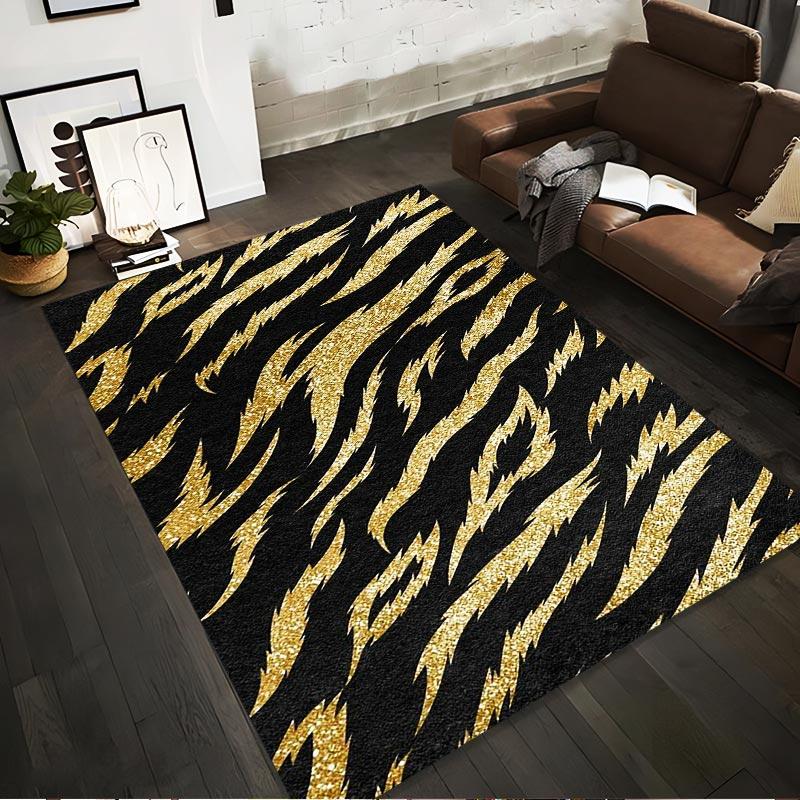 Luxury Black and Gold Glittery Tiger Stripe Pattern Area Rug Suitable for use as an anti-slip for living room bedroom sofas 40x60cm( 15x23in )
Luxury Black and Gold Glittery Tiger Stripe Pattern Area Rug Suitable for use as an anti-slip for living room bedroom sofas 40x60cm( 15x23in )