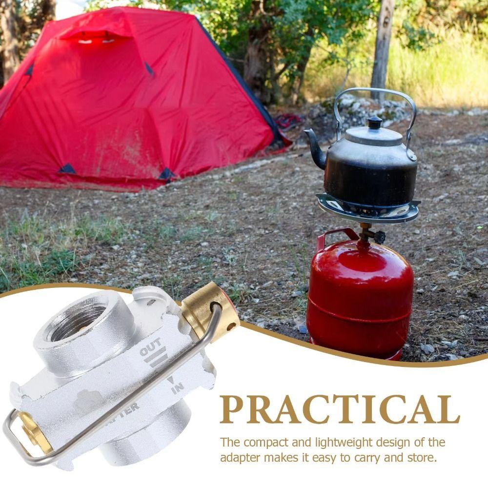 Leak-proof Flat Tank Conversion Adapter Efficient Gas Refill Adapter Camping Gas Adapter Valve BBQ срібний 
Leak-proof Flat Tank Conversion Adapter Efficient Gas Refill Adapter Camping Gas Adapter Valve BBQ срібний