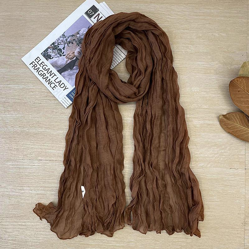 Korean Style Cotton Linen Folded Women S Scarf Thin Pure Color Simple Match Long Shoulder Wrap Neck Warmer Silk Scarf A4
Korean Style Cotton Linen Folded Women S Scarf Thin Pure Color Simple Match Long Shoulder Wrap Neck Warmer Silk Scarf A4