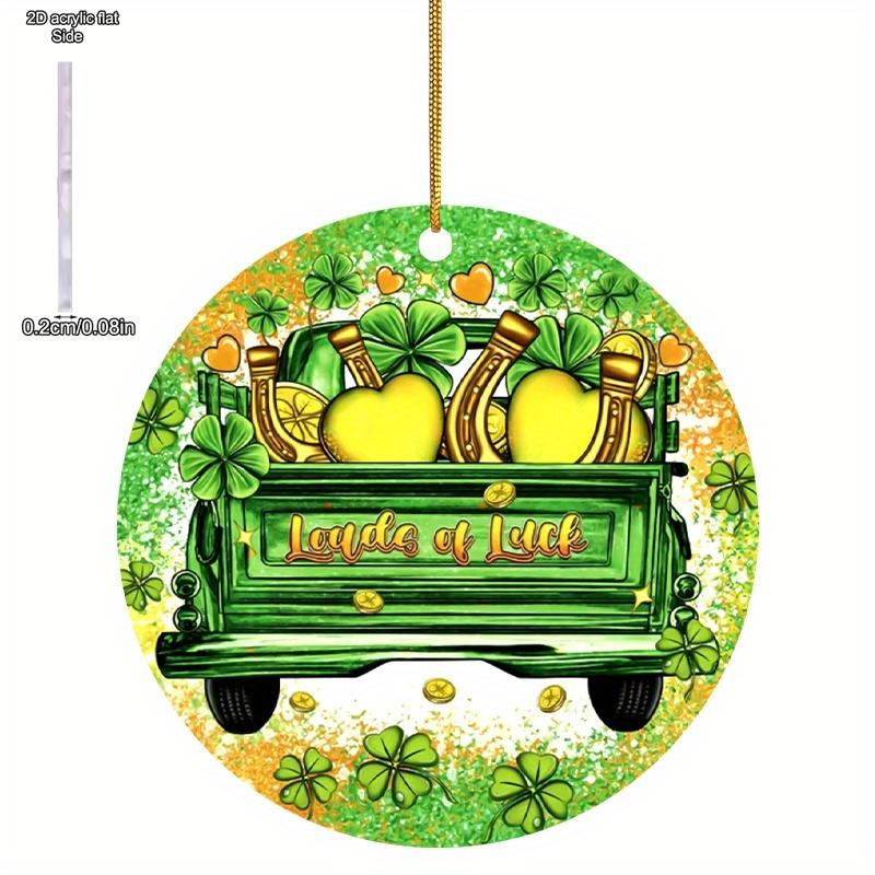 Green Clover Horseshoe Car Pendant, Louds of Luck Home Party Decoration and Gift Decoration, St. Patrick s Day Gift, Four Seasons Decoration, novelty 8*8cm
Green Clover Horseshoe Car Pendant, Louds of Luck Home Party Decoration and Gift Decoration, St. Patrick s Day Gift, Four Seasons Decoration, novelty 8*8cm