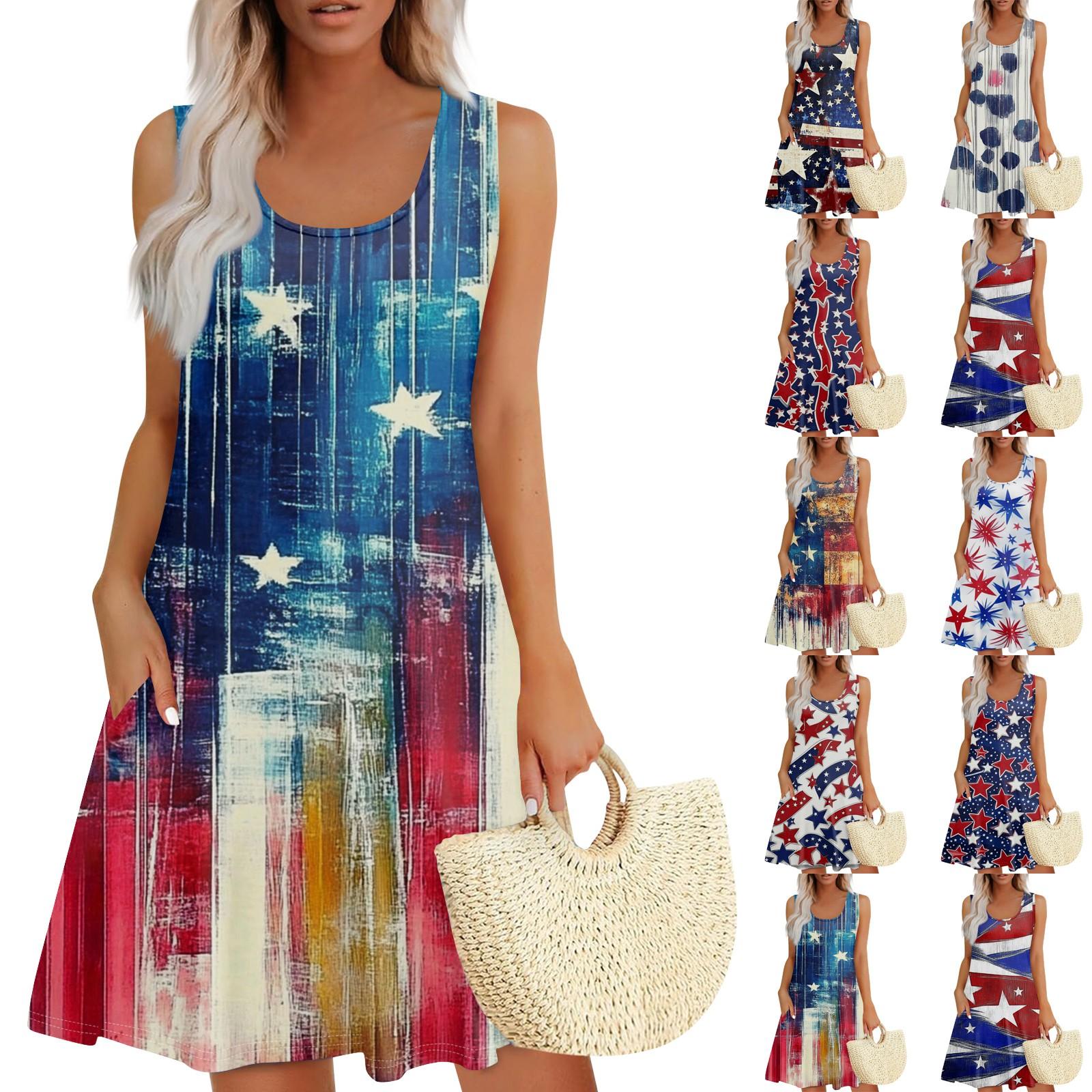 Women s Summer Casual Square Neck Independence Day Printed Dress Sleeveless Dress With Pockets XXL червоний
Women s Summer Casual Square Neck Independence Day Printed Dress Sleeveless Dress With Pockets XXL червоний