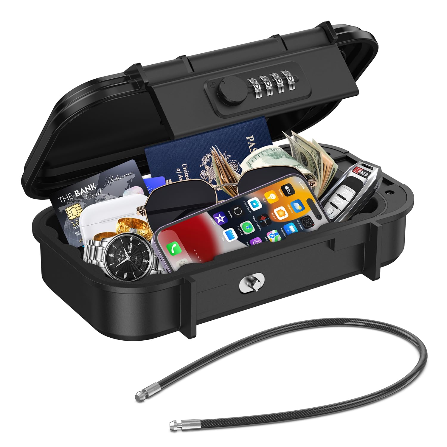 Portable Combination Lock Large Capacity PIN Code Locker for Outdoor Passport Gift Idea Box, Waterproof, Anti-theft, - Valuables, Use, Beach, Gym,
Portable Combination Lock Large Capacity PIN Code Locker for Outdoor Passport Gift Idea Box, Waterproof, Anti-theft, - Valuables, Use, Beach, Gym,