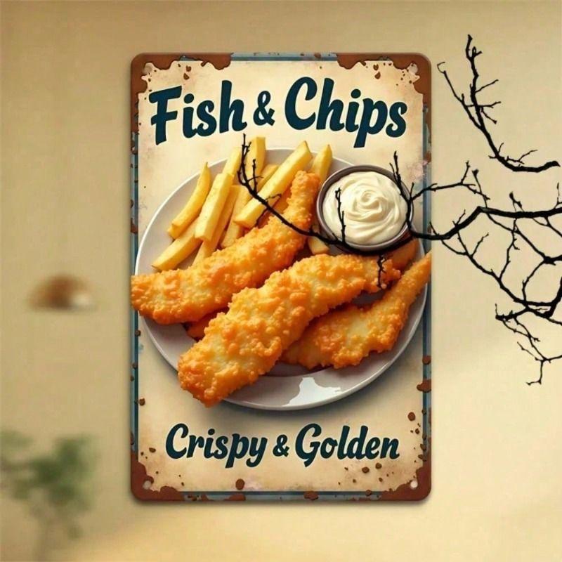 Vintage Fish And Chips Metal Poster, Bar Decor Beer Design Wall Art Gift
Vintage Fish And Chips Metal Poster, Bar Decor Beer Design Wall Art Gift