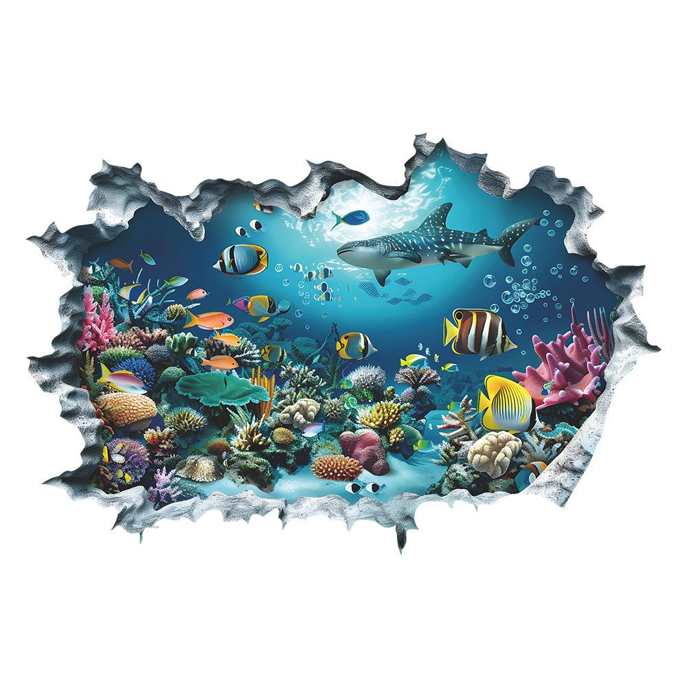 3D Wall Stickers Cartoon Shark Broken Aquarium Ocean Decals for Kids Rooms Bathroom Home Decor
3D Wall Stickers Cartoon Shark Broken Aquarium Ocean Decals for Kids Rooms Bathroom Home Decor